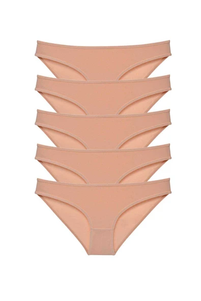 5 adet Süper Eko Set Likralı Kadın Slip Külot Ten ürün görseli 1