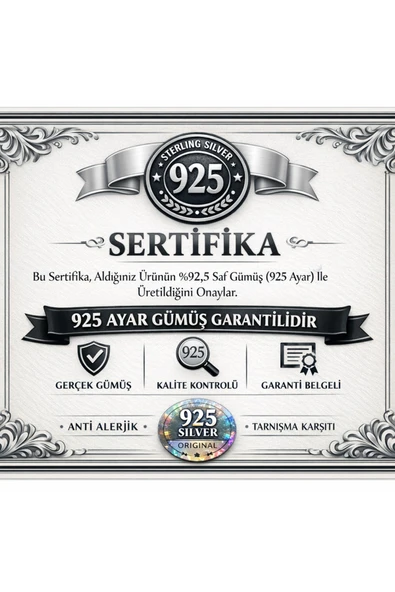shop Opal Mavi Taşlı 925 Ayar Gümüş Kolye - Resim 2