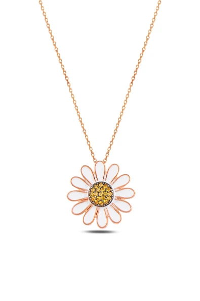 ÇEKİRDEK JEWELRY 925 Ayar Gümüş Papatya Kolye ürün görseli 1
