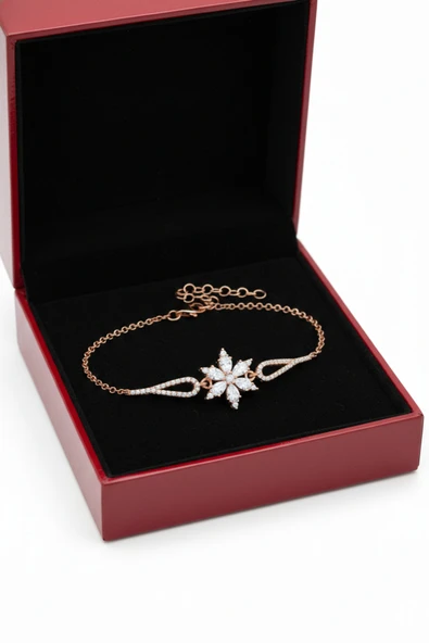 ÇEKİRDEK JEWELRY 925 Ayar Gümüş Lotus Çiçeği Bileklik ürün görseli 1