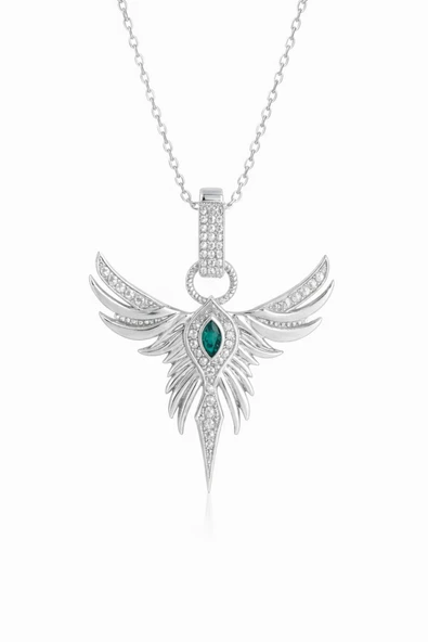 ÇEKİRDEK JEWELRY 925 Ayar Gümüş Zümrüdüanka Kolye ürün görseli 1