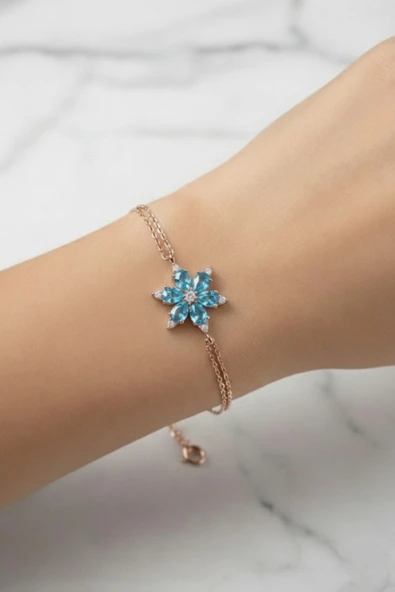 ÇEKİRDEK JEWELRY 925 Ayar Gümüş Lotus Çiçeği Bileklik ürün görseli 1