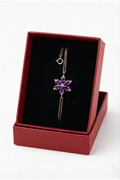 ÇEKİRDEK JEWELRY 925 Ayar Gümüş Lotus Çiçeği Bileklik ürün görseli 1