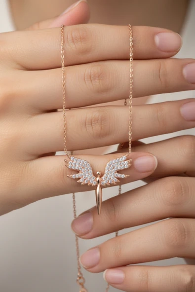 ÇEKİRDEK JEWELRY 925 Ayar Gümüş Mikail Melek Kolye ürün görseli 1