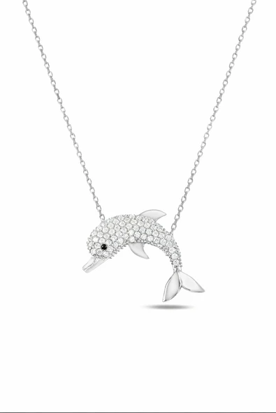ÇEKİRDEK JEWELRY Minimal Yunus Kolye Rose Kaplama 925 Ayar Gümüş ürün görseli 1