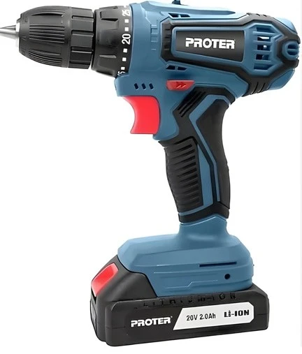 Proter PST 920 SP 10 mm 2.0 Ah.20 V  Li-ion Pil 2 Vts.Şarjlı Matkap P1EA112 ürün görseli 1
