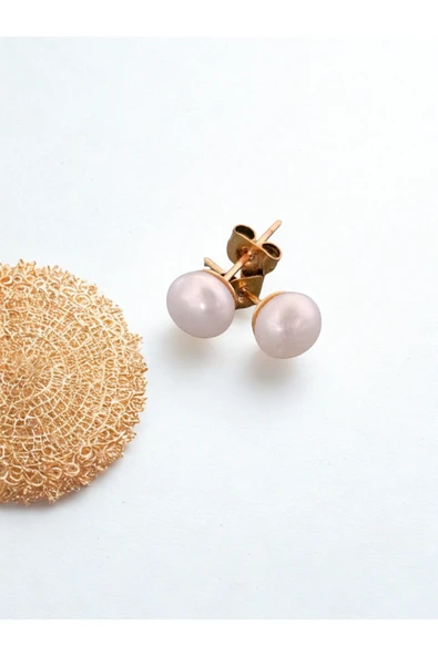 İNCİORA JEWELRY GERÇEK DOĞAL TEK İNCİLİ KÜPE ÇELİK APARATLI (AAA) KALİTELİ 6 mm BOYUTUNDA ürün görseli 1