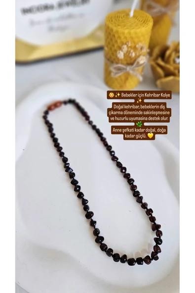 İNCİORA JEWELRY GERÇEK DOĞAL BEBEK KEHRİBAR KOLYE 3 ürün görseli 1