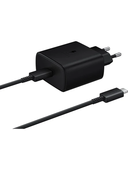 Samsung TA845 Fast Charging 45W Type-C Çıkışlı Şarj Aleti Siyah (Samsung Türkiye Garantili) ürün görseli 1