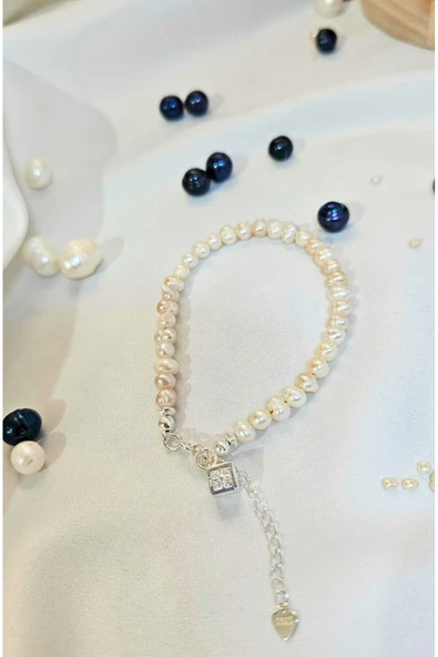 İNCİORA JEWELRY Doğal İnci Gümüş 925 Ayar Gümüş Bileklik ürün görseli 1