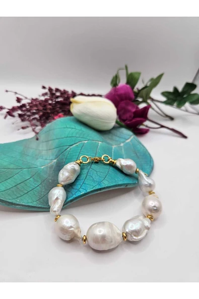 İNCİORA JEWELRY GERÇEK DOĞAL BAROK İNCİ BİLEKLİK ürün görseli 1