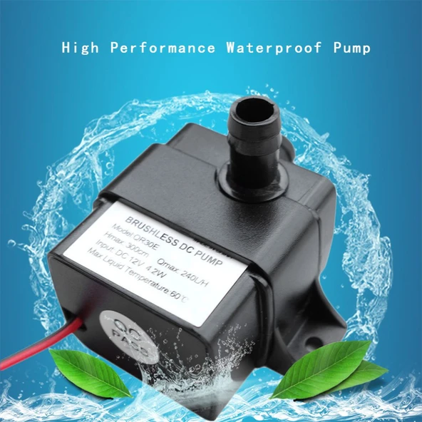 12 Volt Mini Süs Havuzu Dalgıç Su Pompası Saat/240 Litre (boy 5,5 Cm . En 3,5 Cm . Yükseklik 4,2 Cm) ürün görseli 1