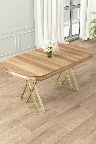 Canisa Lai Serisi 90x168 Lak Panel Sabit Gold Ayak Hazar Masa ürün görseli 1