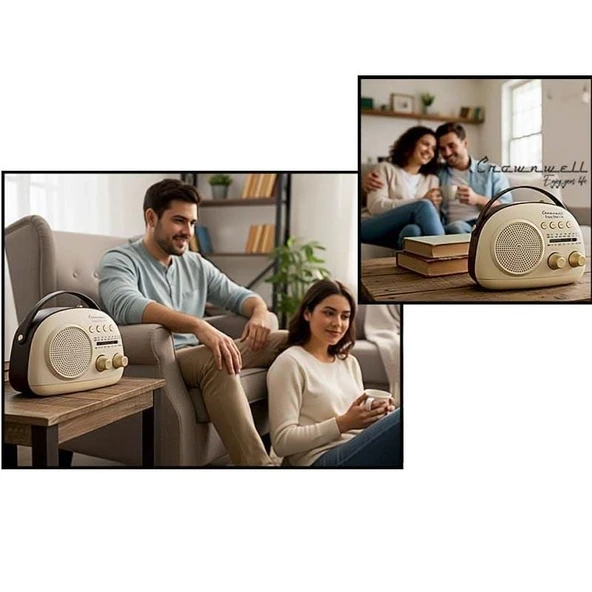 Crownwell Taşınabilir Bluetooth Retro Radyo Arizona Serisi / Grey ürün görseli 1