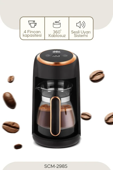 Sinbo SCM-2985 Türk Kahve Makinesi - Rose Gold  – Cam Cezveli, Taşma Önleyici Sensörlü ürün görseli 1