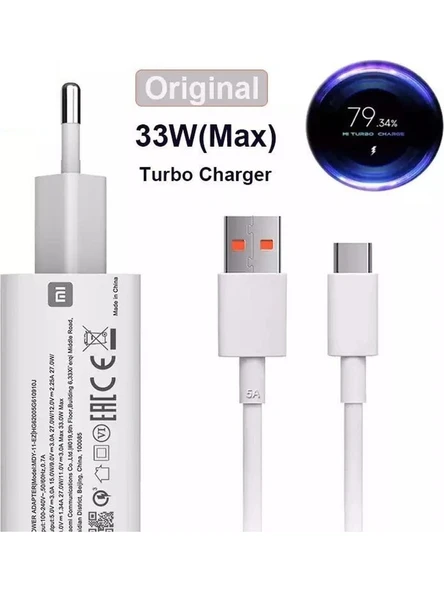 Mi Xiaomi Orjinal 33 Watt Hızlı Şarj Aleti Typce Set Note 8 9 10 ve Tüm Modeller ürün görseli 1