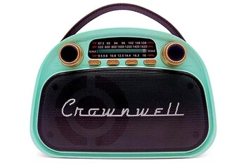 Crownwell Taşınabilir Bluetooth Retro Radyo Arizona Serisi Turkuaz ürün görseli 1