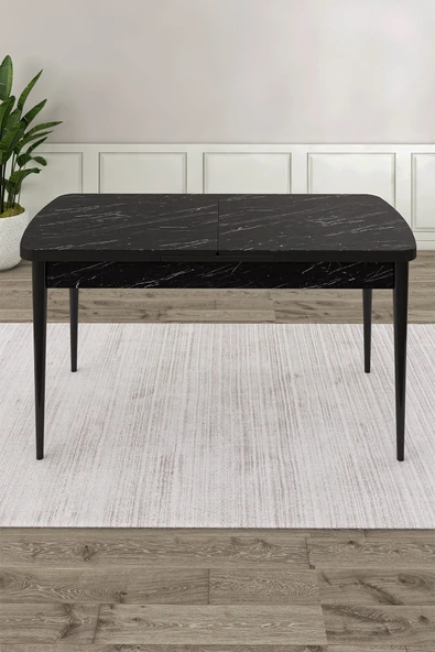 Canisa Exve Serisi 80x132 Açılabilir MDF Siyah Mermer Desen Masa ürün görseli 1