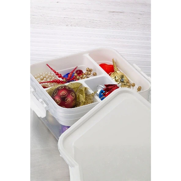 Piev Çok Bölmeli Dikiş Malzemeleri Eşya Düzenleyici Organizer Kutu 4,5 Lt ürün görseli 1