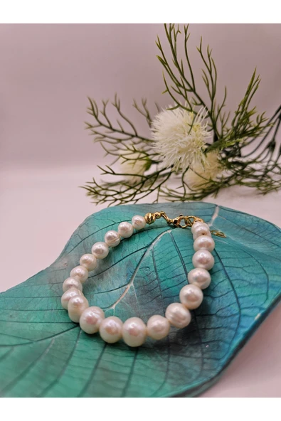 İNCİORA JEWELRY GERÇEK DOĞAL TATLI SU İNCİ BİLEKLİK 8mm ürün görseli 1