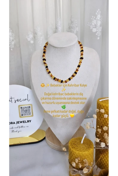 İNCİORA JEWELRY Bebek Kehribar Kolye 1 ürün görseli 1