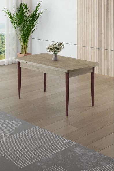 Canisa Asfel Serisi MDF 77x130 Traverten Yandan Açılabilir Mutfak Masası ürün görseli 1