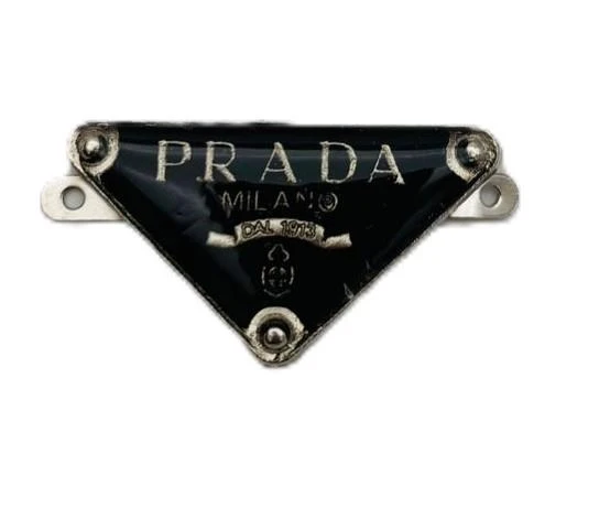 Angel Çanta Aksesuar 3.5x2 Cm Prada Metal Plaka Etiket Süs Gümüş Metalli ürün görseli 1
