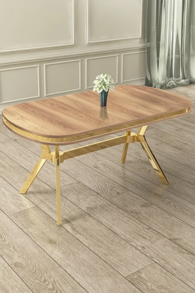 Canisa Jita Serisi 90x168 Lak Panel Gold Ayak Hazar Renk Mutfak Masası ürün görseli 1