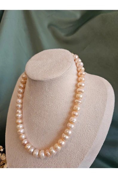 İNCİORA JEWELRY GERÇEK PEMBE/LAVANTA TATLI SU BAROK İNCİ (10-11 mm) KOLYE ürün görseli 1