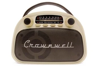 Crownwell Taşınabilir Bluetooth Retro Radyo Arizona Serisi Krem ürün görseli 1