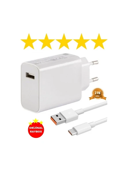 Raybox Xiaomi 33 Watt Fast Qualcomm Turbo Hızlı %100 Orjinal Mi Şarj Aleti Xiaomi 33W Şarj ürün görseli 1