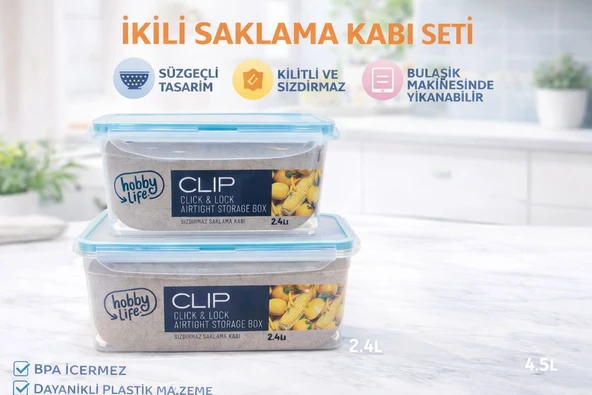 Dikdörtgen Sızdırmaz Saklama Kabı 2,4 L-4,5 L ürün görseli 1