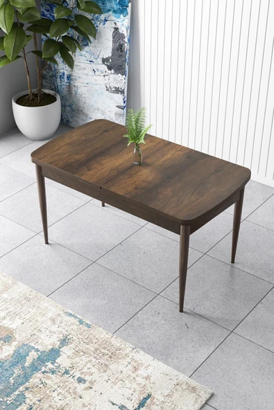 Canisa Concept Zen Serisi 80x132 Mdf Açılabilir Barok Ahşap Desen Mutfak Masası ürün görseli 1