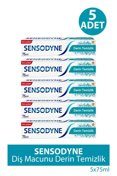 Sensodyne Derin Temizlik Diş Macunu 75 ml 5 Adet ürün görseli 1