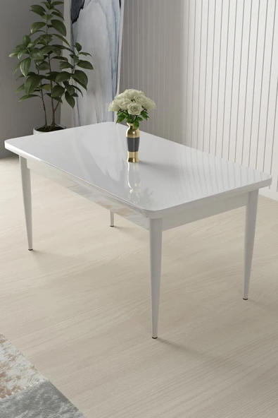 Canisa Concept Nil Serisi 70x110 Sabit Beyaz Mutfak Masası ürün görseli 1