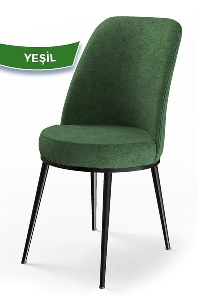 Canisa Concept Dexa Serisi, Üst Kalite Mutfak Sandalyesi, Metal Siyah Iskeletli, 1 Adet Yeşil Sandalye ürün görseli 1