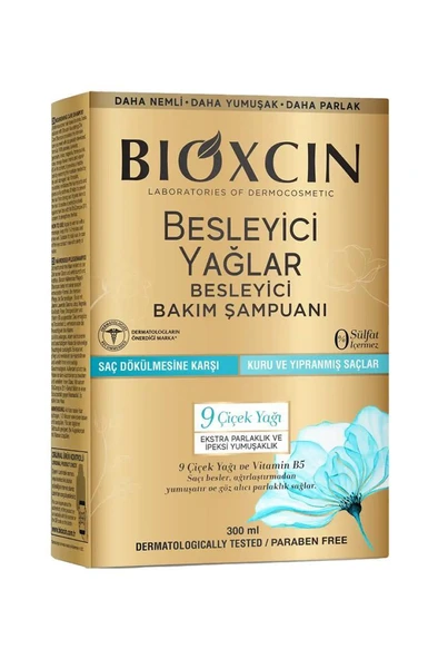 Bioxcin Besleyici Yağlar Kuru ve Yıpranmış Saçlar için 300 ml Şampuan ürün görseli 1