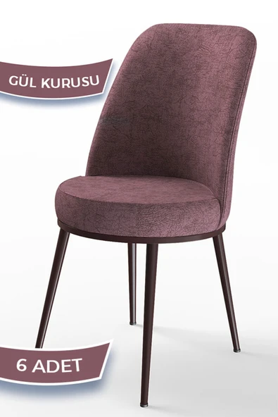 Canisa Concept Dexa Serisi, Üst Kalite Yemek Odası Sandalyesi, Metal Kahverengi Iskeletli, 6 Adet Sandalye ürün görseli 1