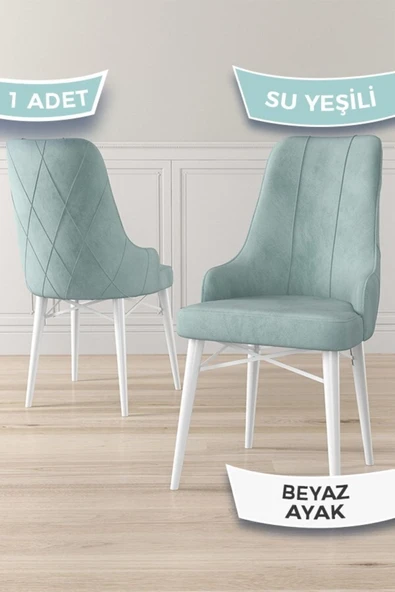 Canisa Neta Serisi, 1.sınıf Babyface Kumaş Sandalye, Beyaz Gürgen Ayak, 1 Adet Su Yeşili Sandalye ürün görseli 1