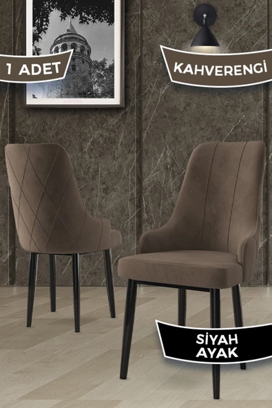 Canisa Concept Trex Serisi 1.sınıf Babyface Kumaş 1 Adet Kahve Sandalye Siyah Metal Ayak ürün görseli 1
