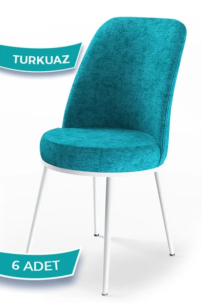 Canisa Concept Dexa Serisi, Üst Kalite Yemek Odası Sandalyesi, Metal Beyaz Iskeletli, 6 Adet Turkauz ürün görseli 1