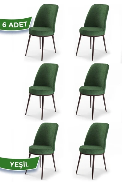 Canisa Concept Dexa Serisi, Üst Kalite Yemek Odası Sandalyesi, Metal Kahverengi Iskeletli, 6 Adet Sandalye ürün görseli 1