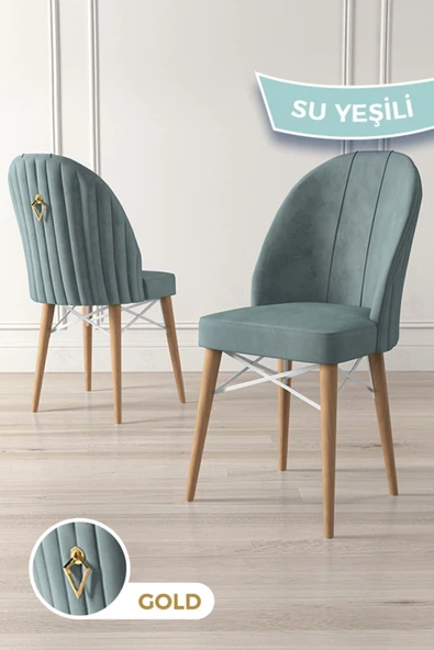 Canisa Concept Ritim Serisi 1.sınıf Babyface Kumaş Doğal Ahşap Ayak Beyaz Kafesli 1 Adet Su Yeşili Sandalye ürün görseli 1