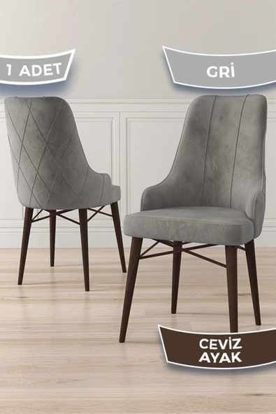Canisa Concept Neta Serisi, 1.sınıf Babyface Kumaş Gri Sandalye, Ceviz Gürgen Ayak ürün görseli 1