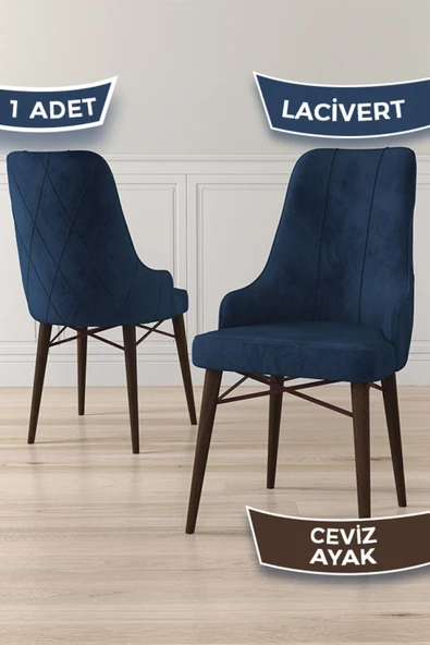 Canisa Concept Neta Serisi, 1.sınıf Babyface Kumaş Lacivert Sandalye, Ceviz Gürgen Ayak ürün görseli 1