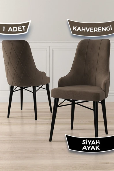Canisa Concept Neta Serisi, 1.sınıf Babyface Kumaş Kahve Sandalye, Siyah Gürgen Ayak ürün görseli 1