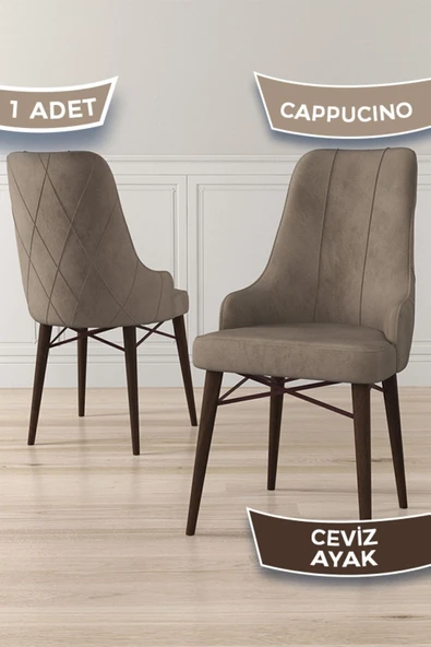 Canisa Concept Neta Serisi, 1.sınıf Babyface Kumaş Cappucino Sandalye, Ceviz Gürgen Ayak ürün görseli 1