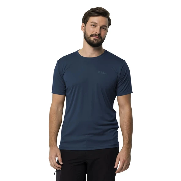 Jack Wolfskin Tech Erkek Tişört - Dark Sea - Resim 11
