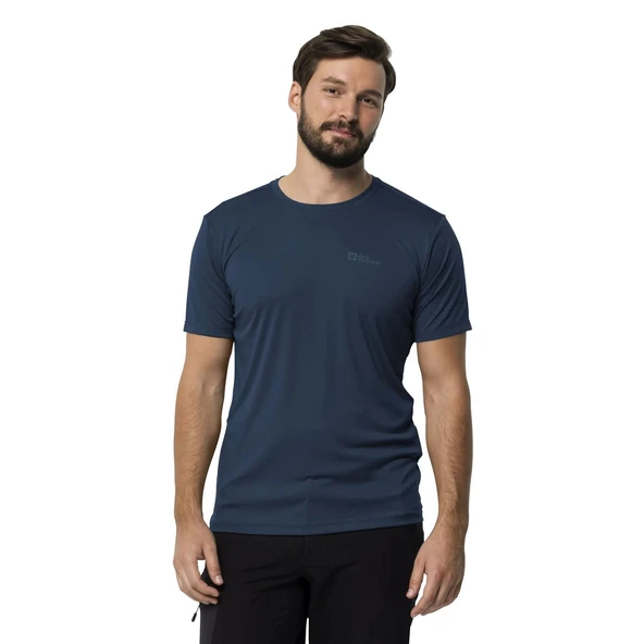 Jack Wolfskin Tech Erkek Tişört - Dark Sea - Resim 5