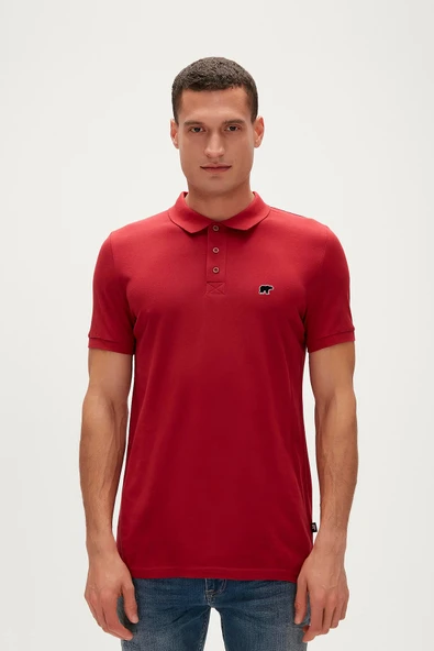 BAD BEAR GABRIEL POLO NIGHT ERKEK KIRMIZI TSHIRT ürün görseli 1